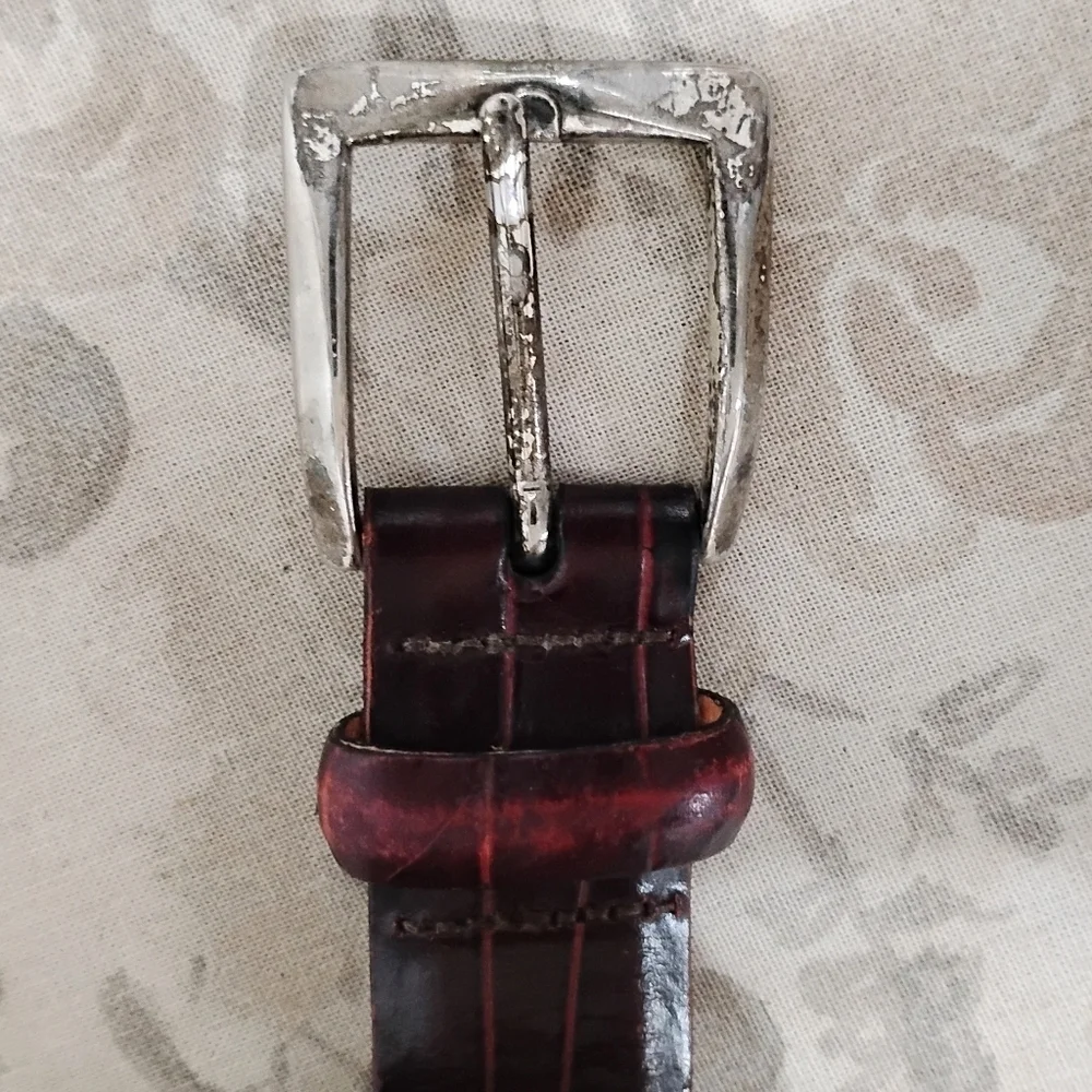 MARTIN DINGMAN ALLIGATOR GRAIN ITALIAN CALFSKIN BELT